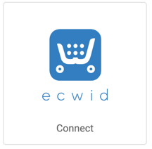 Imagen: Logotipo de Ecwid. Botón en el que se lee Conectar