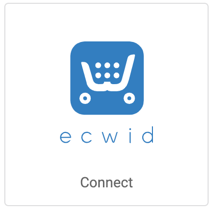 Bild: Ecwid-Logo. Schaltfläche mit der Aufschrift „Verbinden“