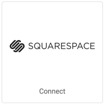 Squarespace logo on square tile button that reads, "Connect".