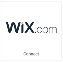 Wix.com logo. Button that reads, Connect