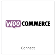 Logotipo de WooCommerce. Botón en el que se lee Connect (Conectar)