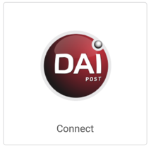 Logotipo de DAI Post en mosaico con un botón que dice: "Conectar"