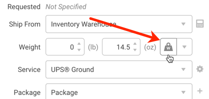 La flèche pointe vers le bouton Balance dans le widget Configurer l'expédition.