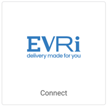 Logotipo de Evri (letras azules y fondo blanco). Botón en el que se lee Conectar