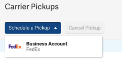 Programar un menú desplegable de recolección con la cuenta FedEx seleccionada