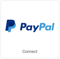 Logotipo de PayPal en el botón cuadrado que dice: "Conectar".