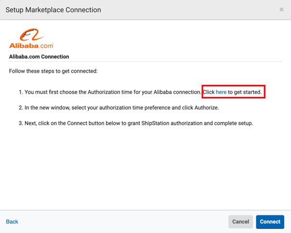 Lien « Cliquez ici pour commencer » encadré en rouge à l