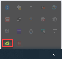 Icono de ShipStation Connect destacado en el menú de la barra de herramientas de aplicaciones de Windows.