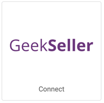Image : logo de GeekSeller. Bouton indiquant « Connexion »