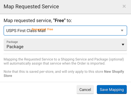 Dropdown-Menü „Angeforderten Dienst zuordnen“.