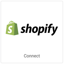 Logotipo de Shopify en el botón cuadrado que dice: "Conectar".