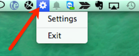 Flecha que apunta al ícono de ShipStation Connect en la barra de menú de MacOS.