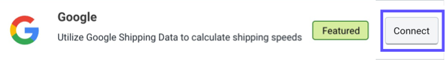 Box highlights Connect button near Google tile.