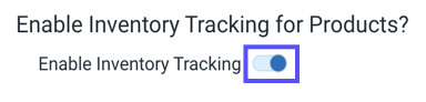 Box highlights toggle to enable Inventory Tracking