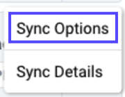 Box on Sync Options button