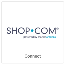 Logo de Shop.com sur un bouton en forme de vignette carrée qui indique Connexion.
