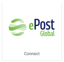 Logotipo de ePost Global. Botón en el que se lee Conectar