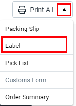 Click print all and select label.
