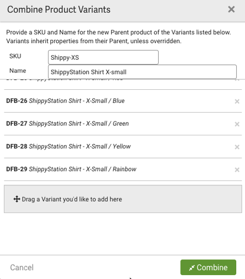 V3 Combine product variants menu