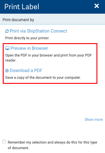 Der rote Kasten hebt hervor: PDF herunterladen und Vorschau im Browser im Popup.