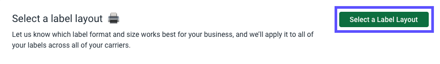 Select a label layout button on the Onboard screen.