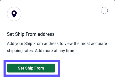 Set Ship From Location button in the Onboard screen.
