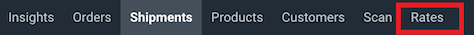 Toolbar with Rates highlighted.