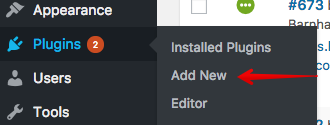 WooCommerce-Plugin-Menü mit Pfeil zu „Neu hinzufügen“.