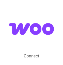 Logotipo de WooCommerce. Botón en el que se lee Connect (Conectar)