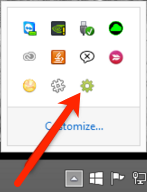 Arrow pointing to ShipStation Connect icon in Windows System Tray.