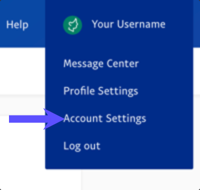 PayPal with Account Settings marked.