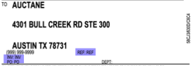 FedEx sample label Logo and Message area highlighted.