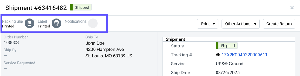 Shipment Details with Smart Tracking icons highlighted.