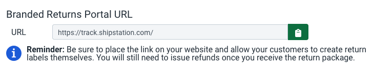 Sample of a Branded Returns Portal URL