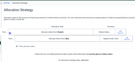 Arrow points to the tri-notch gripper to relocate items in the Allocation Strategy task order