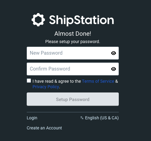 ShipStation Login Pop-up