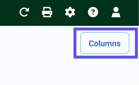 The Columns dropdown is marked and expanded.