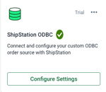 ShipStation O D B C logo on tile with button that reads, "Connect".