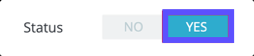Prestashop webservice status toggle with Yes highlighted.