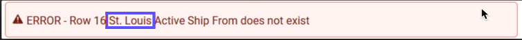 An error shows that St. Louis does not exist in the list of Ship Froms in ShipStation.