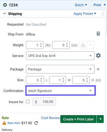 Confirmation is marked in the order details.