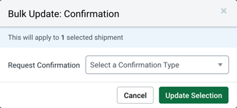 Bulk Update confirmation modal