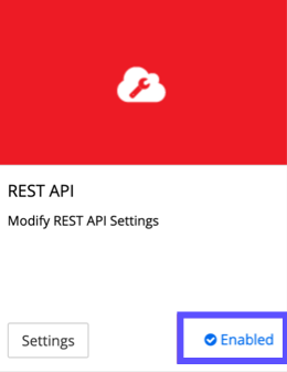 Shift4shop rest api with Enabled icon highlighted.