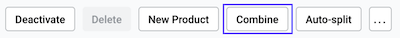 Button to Combine products. Cursor is hand pointer and button highlighted in blue to show selection.