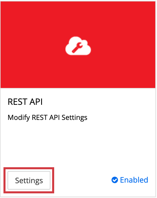 3dcart Rest-API mit hervorgehobener Schaltfläche „Einstellungen“.