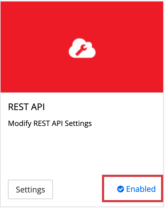 Shift4shop-Rest-API mit hervorgehobenem Symbol „Aktiviert“.