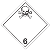 Dangerous Goods HAZMAT Class 6 Warning Label: Skull & Crossbones