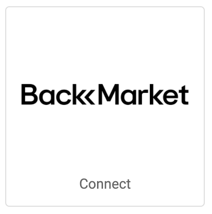 Logotipo de Back Market. Botón en el que se lee Connect (Conectar)