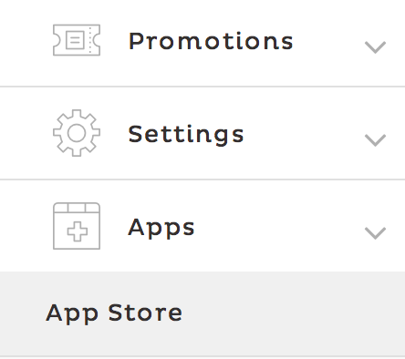 Geöffnetes Cratejoy-Kontomenü mit ausgewählter App-Store-Option