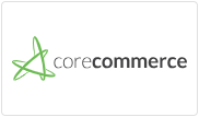 Core commerce logo on square tile button